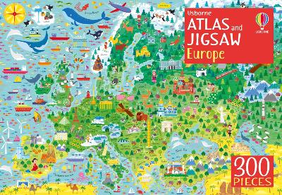 Book cover for Usborne Atlas and Jigsaw Europe