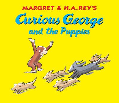 Book cover for Curious George and the Puppies Lap Edition