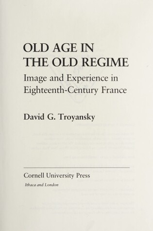 Cover of Old Age in the Old Regime