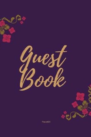 Cover of Guest Book - Golden Frame #2 on Pink Paper
