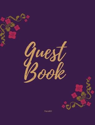 Book cover for Guest Book - Golden Frame #2 on Pink Paper