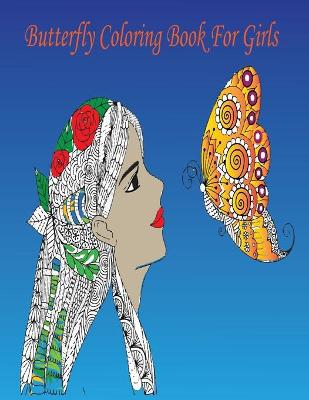 Book cover for butterfly coloring book for girls