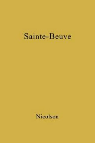 Cover of Sainte-Beuve