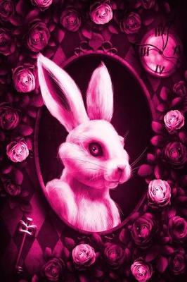 Cover of Alice in Wonderland Modern Journal - Outwards White Rabbit (Pink)