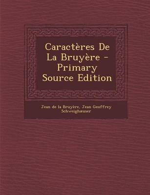 Book cover for Caracteres de La Bruyere