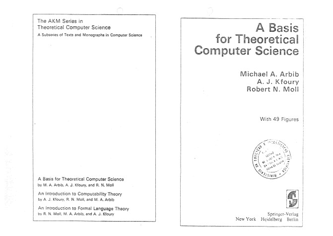 Book cover for A Basis for Theoretical Computer Science