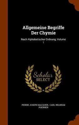 Book cover for Allgemeine Begriffe Der Chymie