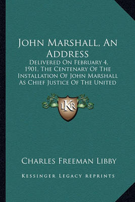 Book cover for John Marshall, an Address John Marshall, an Address