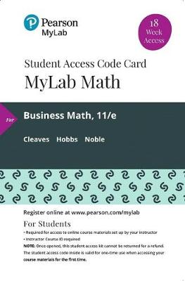 Book cover for Mylab Math with Pearson Etext -- 18 Week Standalone Access Card -- For Business Math