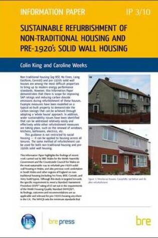 Cover of Sustainable Refurbishment of Non-traditional Housing and Pre-1920's Solid Wall Housing