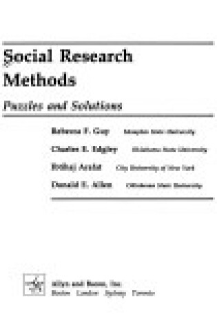 Cover of Social Research Methods