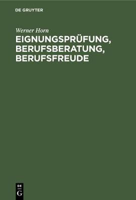 Book cover for Eignungsprüfung, Berufsberatung, Berufsfreude