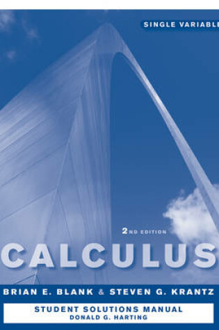 Cover of Calculus: Single Variable, Student Study and Solutions Companion