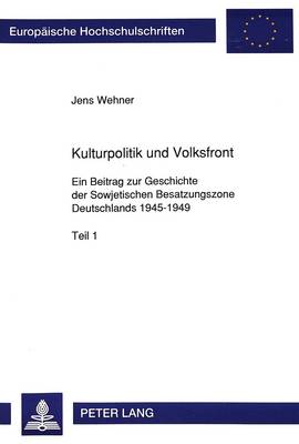 Book cover for Kulturpolitik Und Volksfront