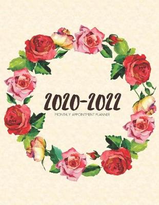 Book cover for 2020-2022 Three 3 Year Planner Watercolor Roses Wreath Monthly Calendar Gratitude Agenda Schedule Organizer