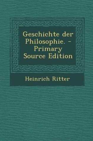 Cover of Geschichte Der Philosophie.