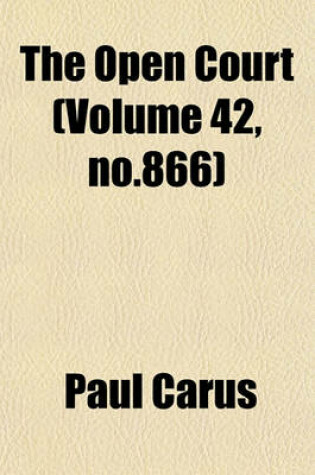 Cover of The Open Court (Volume 42, No.866)