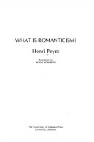 Cover of What is Romanticism?