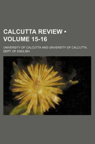Cover of Calcutta Review (Volume 15-16)