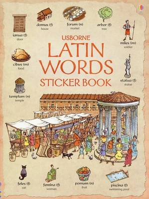 Book cover for Usborne Latin Words Sticker Book