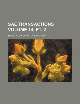 Book cover for Sae Transactions Volume 14, PT. 2