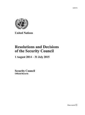 Cover of Resolutions and decisions of the Security Council