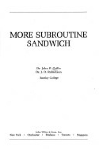 Cover of More Subroutine Sandwich