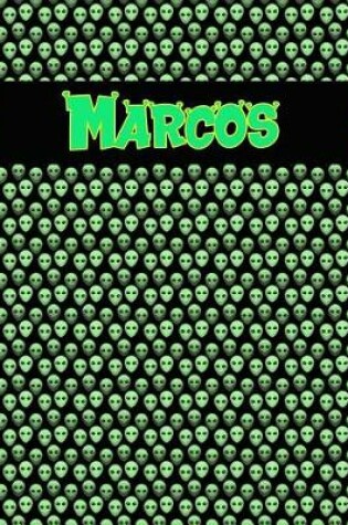 Cover of 120 Page Handwriting Practice Book with Green Alien Cover Marcos