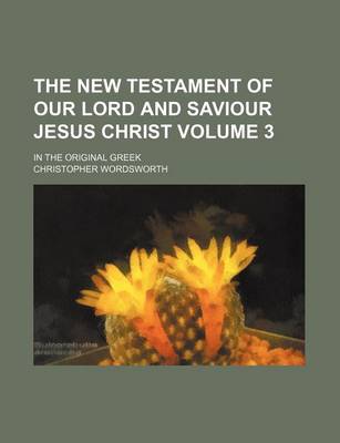 Book cover for The New Testament of Our Lord and Saviour Jesus Christ Volume 3; In the Original Greek