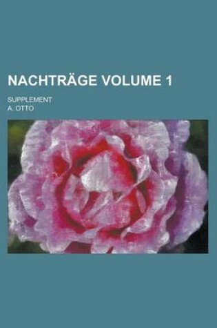 Cover of Nachtrage; Supplement Volume 1