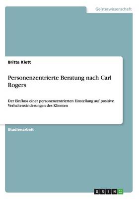 Book cover for Personenzentrierte Beratung nach Carl Rogers