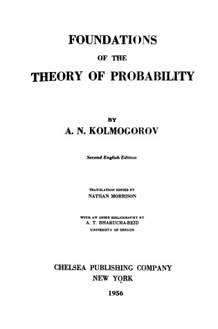 Cover of Foundations of the Theory of Probability