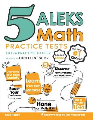 Book cover for 5 ALEKS Math Practice Tests
