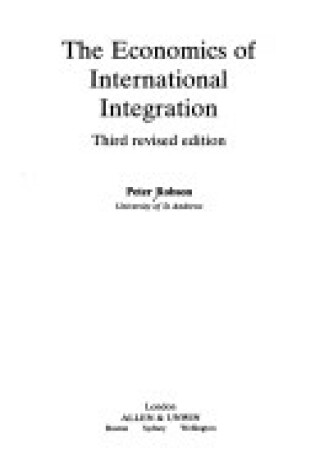 Cover of The Economics of International Integration