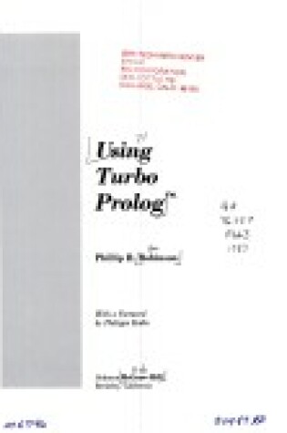 Cover of Using Turbo PROLOG