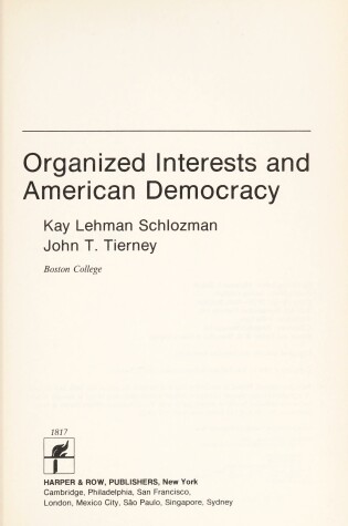 Cover of Organized Interests and American Democracy