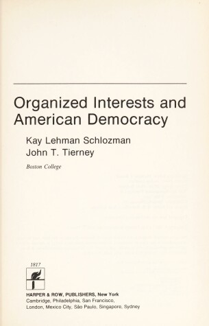 Book cover for Organized Interests and American Democracy