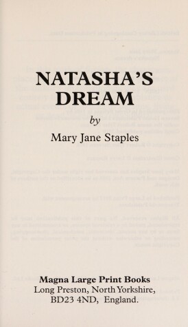 Book cover for Natasha's Dream