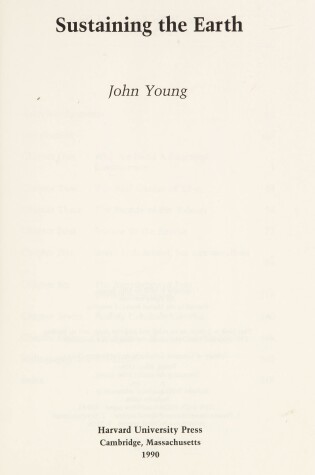 Cover of Sustaining the Earth (Cloth)