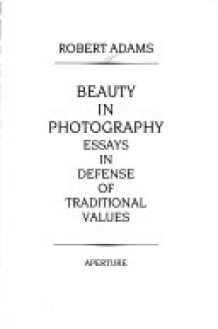 Cover of Beauty in Photography