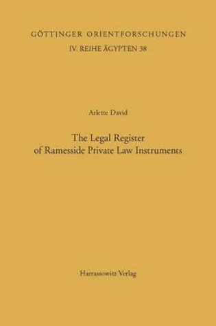 Cover of Classification and Categorization in Ancient Egypt / The Legal Register of Ramesside Private Law Instruments