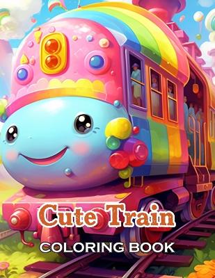 Book cover for Cute Train Coloring Book