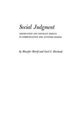 Cover of Social Judgment