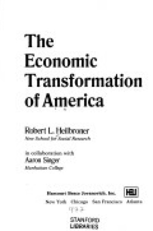 Cover of Economic Transformation of America