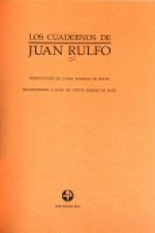 Cover of Los Cuadernos de Juan Rulfo