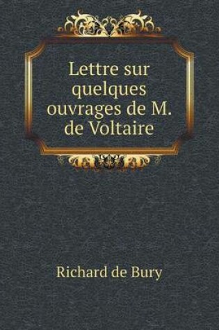 Cover of Lettre sur quelques ouvrages de M. de Voltaire