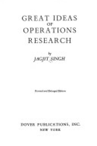 Cover of Great Ideas of Operations Research