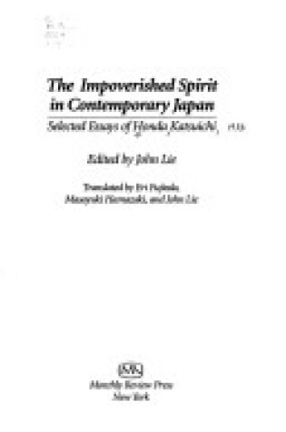 Cover of The Impoverished Spirit in Contemporary Japan