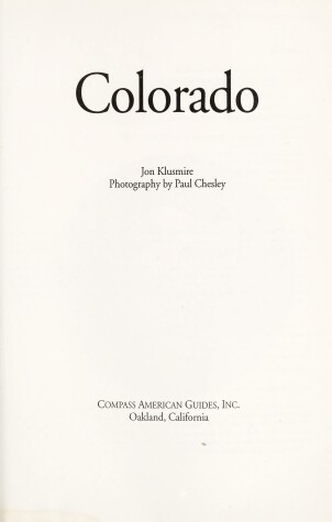 Book cover for Cag-Colorade-1st Edition