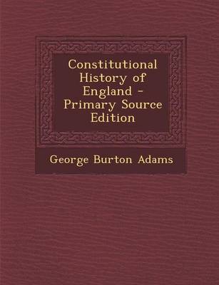 Book cover for Constitutional History of England